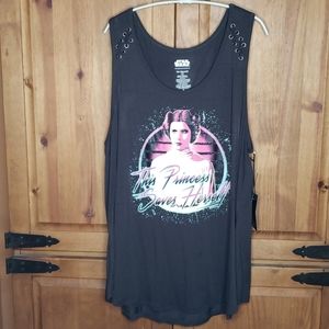 Star Wars Princess Leia Saves Herself Tank Top